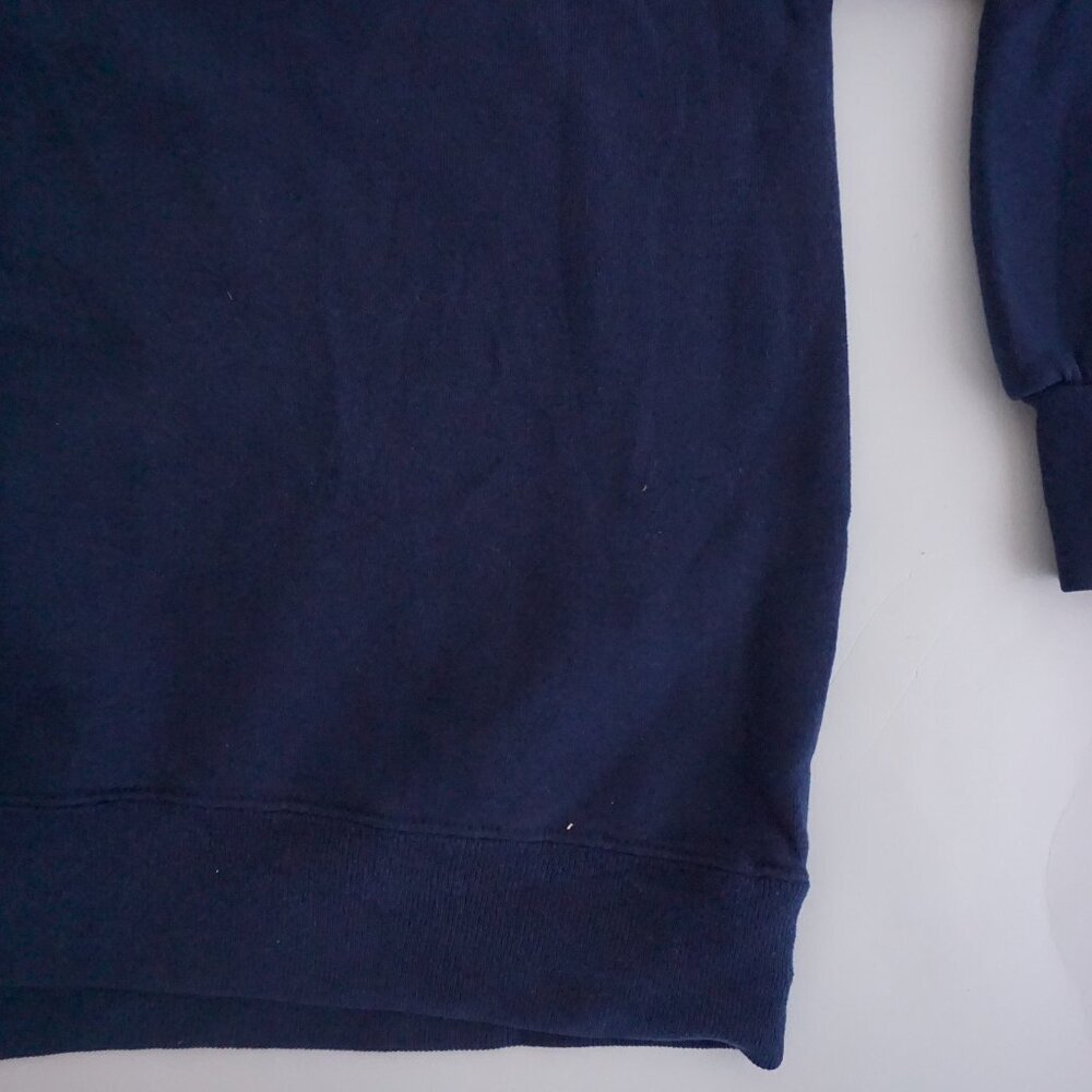 Vintage Jerzees Navy Geometric Star Quilt Embroidered Cotton Crew Sweatshirt XL - Picture 4 of 9